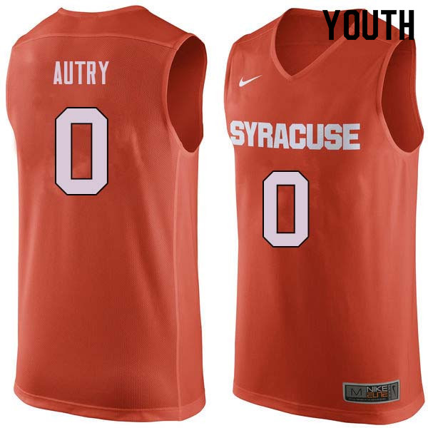 Youth #0 Adrian Autry Syracuse Orange College Basketball Jerseys Sale-Orange